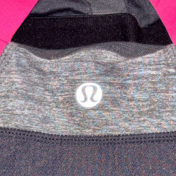 Lululemon Push Your Limits Tank Size 6 Gray Pink Shelf Bra Luxtreme Cross Strap - Picture 4 of 5